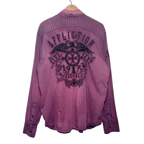 Affliction | Men | Premium Darken Soul Stretch LS Button Up Shirt 2XL - Picture 3 of 16